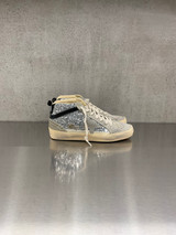 Golden Goose - Mid Star donna con glitter argento  e stella in suede grigia