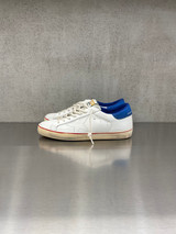Golden Goose - Super-Star uomo in pelle bianca con stella traforata e talloncino bluette