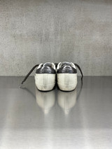 Golden Goose - Super-Star uomo in pelle bianca con stella verde militare e talloncino antracite