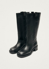 Alohas - Stivali Sajan in pelle vintage nera