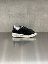 Premiata - Sneakers Belle in pelle nera e strass tono su tono