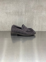 Strategia - Mocassino in pelle scamosciata antracite scuro