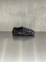 Strategia - Ballerina accollata maculata con strass all over neri