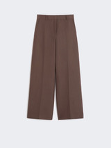 Max Mara Weekend - Pantalone palazzo Ballo in cotone tecnico cioccolato