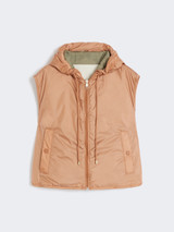 Max Mara Weekend - Gilet Levante reversibile in tela antigoccia caramello e verde