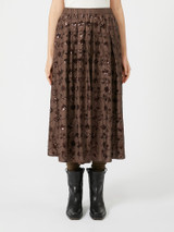 Max Mara Weekend - Gonna Tempra in popeline di cotone con paillette cioccolato