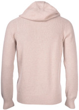 Gran Sasso - Maglia rasata in lana Super Geelong con cappuccio beige chiaro