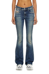 Diesel - Jeans Bootcut fit D-Ebby con vita bassa sagomata e gamba slim lavaggio blu scuro