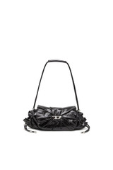 Diesel - Scrunch-D S-Borsa a spalla in pelle arricciata nera