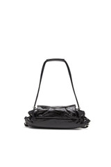 Diesel - Scrunch-D S-Borsa a spalla in pelle arricciata nera