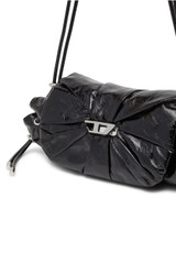 Diesel - Scrunch-D S-Borsa a spalla in pelle arricciata nera