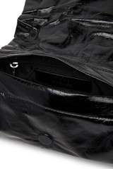 Diesel - Scrunch-D S-Borsa a spalla in pelle arricciata nera