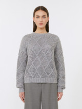 Max Mara Studio - Maglia boxy Ellade in lana e cachemire con paillette grigia