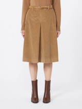 Max Mara Studio - Gonna pantalone Fragore in velluto a coste cammello