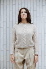 Max Mara Studio - Maglia Grosso in misto alpaca con filo lurex oro