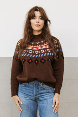 Max Mara Weekend - Maglia Hardy in lana jacquard cioccolato