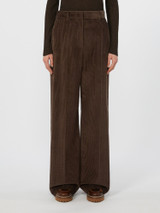 Max Mara Weekend - Pantalone ampio Tania in velluto a coste cioccolato