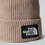 The North Face - Berretto con risvolto e logo box TNF Mushroom Grey
