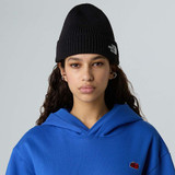 The North Face - Berretto con risvolto e logo box TNF Black