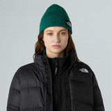 The North Face - Berretto con risvolto e logo box TNF Evergreen