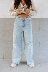 Golden Goose - Pantalone in denim da donna effetto lived-in