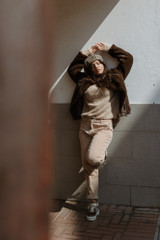 White Sand - Pantalone da donna in velluto tortora