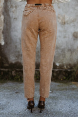 White Sand - Pantalone da donna con elastico e coulisse lavorazione tono su tono camoflage