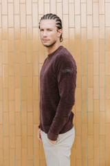 RRD - Maglia uomo Velvet Round Knit bordeaux