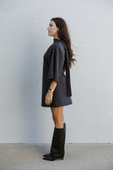 Sergio Levantesi - Stivale Krizia in pelle nera a tacco