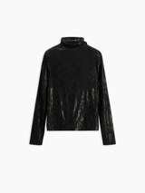 8pm - Maglia Victoria dolcevita a manica lunga in viscosa misto cachemire nera