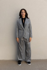 8PM - Blazer Zuleika in velluto a coste grigio chiaro