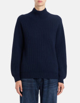 Dondup - Maglia dolcevita regular a costa inglese blu