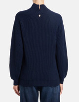 Dondup - Maglia dolcevita regular a costa inglese blu