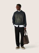 Golden Goose - Felpa con cappuccio Unisex in cotone nero con effetto bleached