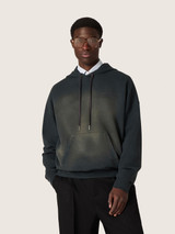 Golden Goose - Felpa con cappuccio Unisex in cotone nero con effetto bleached