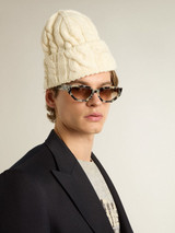 Golden Goose - Occhiali Jackie squadrati a motivo tartarugato milk