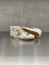 Golden Goose - Mid Star donna con stella e linguetta in glitter argento e oro