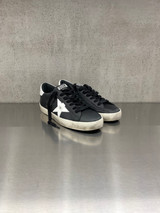 Golden Goose - Super-Star uomo in pelle nera con stella e talloncino in pelle bianca
