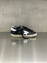 Golden Goose - Super-Star uomo in pelle nera con stella e talloncino in pelle bianca