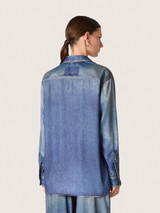 Golden Goose - Camicia oversize da donna effetto denim lived-in