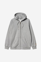 Carhartt - Felpa Hooded Chase Jacket grey heather / gold