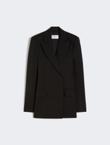 Sportmax - Blazer sartoriale nero in pura tela di lana natural stretch