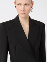 Sportmax - Blazer sartoriale nero in pura tela di lana natural stretch