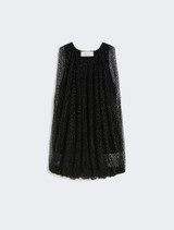 Sportmax  - Top nero in rete con cristalli