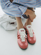 PRO-KEDS 1949 -Sneakers donna Racer 77 in nylon e suede rosa e rossa