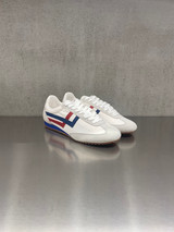 PRO-KEDS 1949 - Sneakers uomo Racer 77 in nylon e suede bianca e rossa/blu