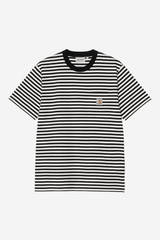 Carhartt - T-shirt S/S Ezra pocket  ezra stripe, black / wax