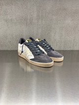 Golden Goose - Ball Star uomo in pelle e camoscio indaco con stella ghiaccio