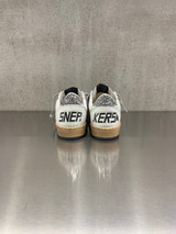 Golden Goose - Ball Star donna in nappa con stella bianca e talloncino glitter