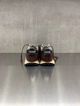 Golden Goose - Marathon donna con tomaia in satin color marrone e stella in pelle platino